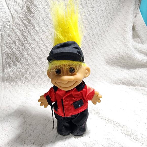 Troll Doll 4 1/2" Russ Equestrian Jockey YELLOW Hair - Picture 1 of 3